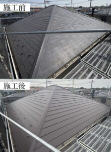 Read more about the article 川崎市 麻生区 屋根カバー工法 スーパーガルテクト「フッ素」煙突付き
